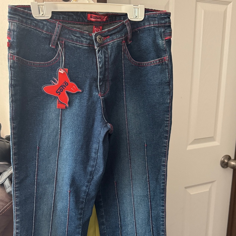 Soho Girls Dark Blue Straight Leg Jeans